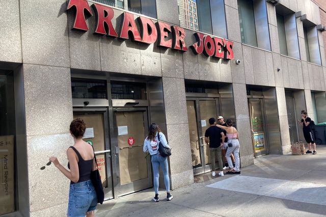 Concerned shoppers in Union Square realize the Trader Joe's wine store has closed its doors.